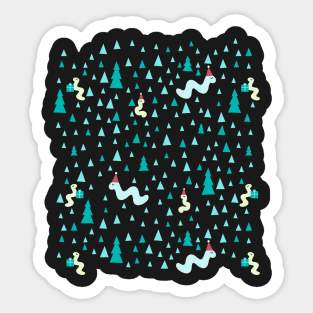 Merry Christmas Wiggly Worm Caterpillars Sticker